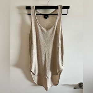 Cream Long Tank Top.